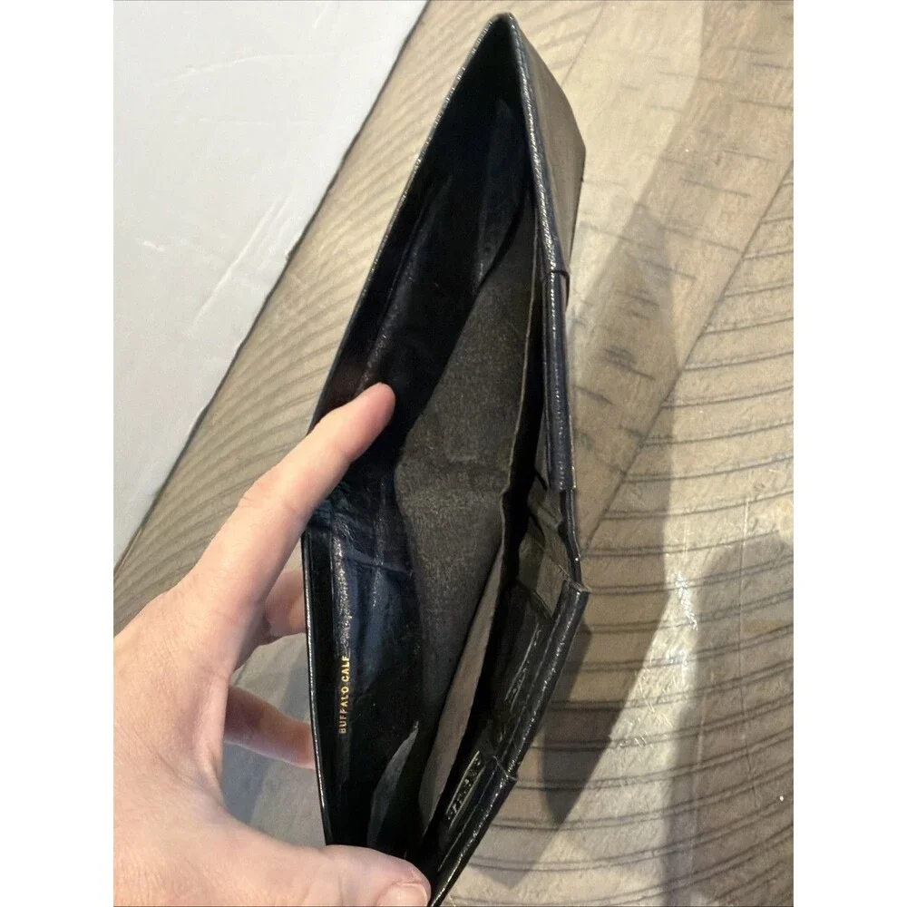 Rolfs mens leather wallet USA Black Billfold Buffalo Calf Bifold